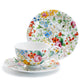 Stechcol Gracie Bone China Lismore Rose Garden Bone China Tea Cup and Saucer Set