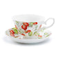 Stechcol Gracie Bone China Strawberry Bone China Tea Cup and Saucer