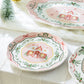 Christmas House Pink Dessert/Dinner Plate