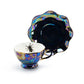 Grace Teaware Halloween Spider Black Gold Luster Fine Porcelain Tea Cup and Saucer set