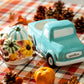 Grace teaware fall gather pumpkin harvest mint green retro style truck jar