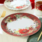 Poinsettia Pine Cone Fine Porcelain Dessert/Dinner Plate