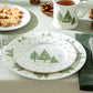 Grace Teaware Christmas Pine Trees Fine Porcelain Dessert Dinner Plate