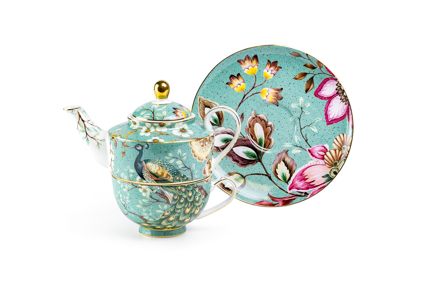 Peacock Lotus Garden Green Tea For One Set