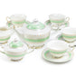 Mint Green Stripe with Gold Dots Fine Porcelain Tea Set