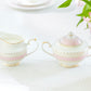 Pink Stripe with Gold Dots Fine Porcelain Tea Set