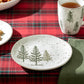 Potter's Studio Winter Pine Trees Organic Shape Dessert Plate