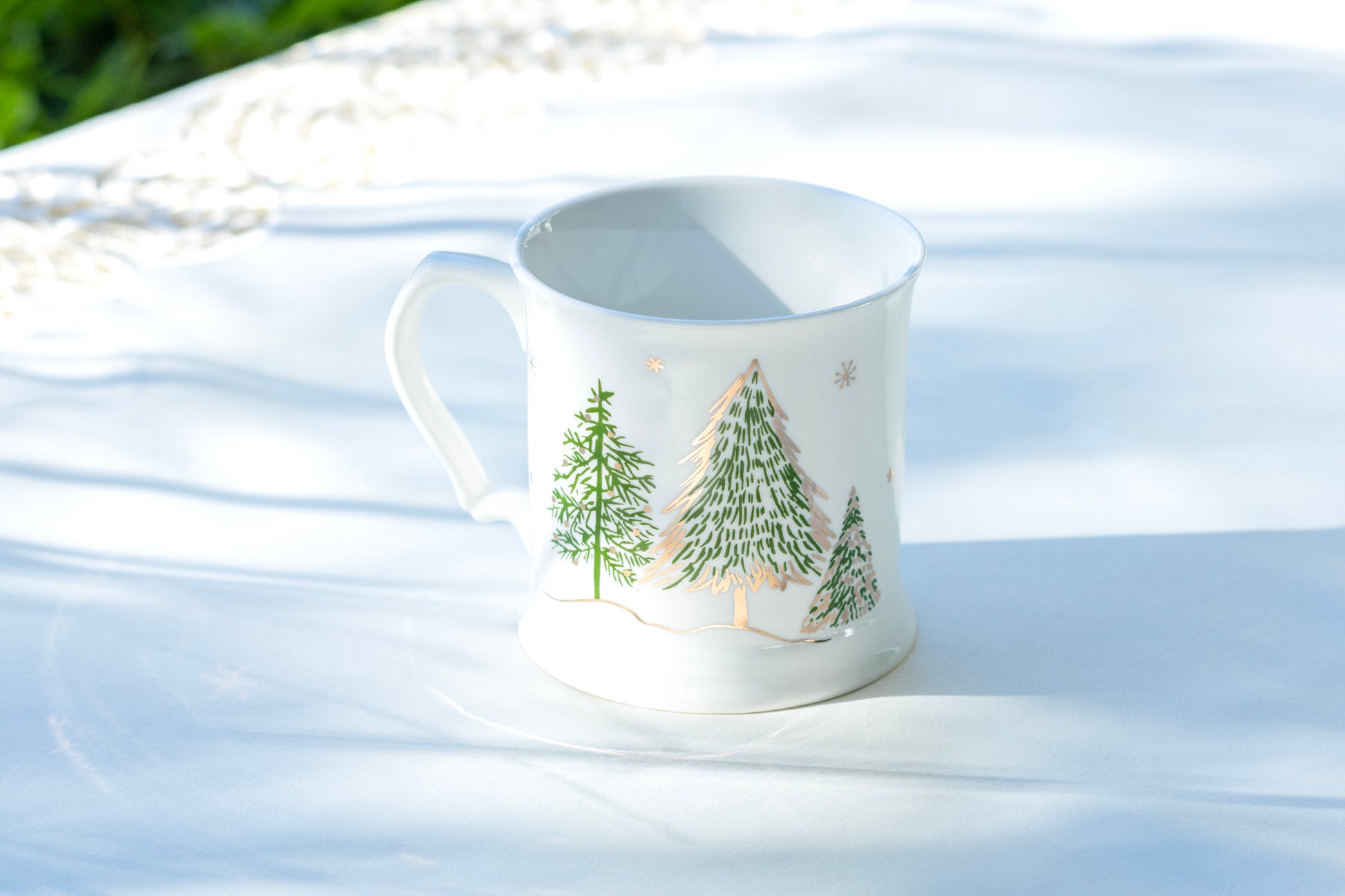 Grace Teaware Christmas Holiday  Pine Trees Fine Porcelain Mug
