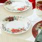 Poinsettia Pine Cone Fine Porcelain Dessert/Dinner Plate