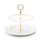 Gold Dots Fine Porcelain 2-Tier Server