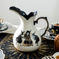 Halloween Witches Brew Pitcher with Raven Jack-o'-lantern on the back - Black Version