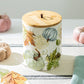 fall leaves & pumpkin lidded jar canister