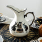 Witches Brew Pitcher + 4 Assorted Halloween Tea Cup and Saucer Sets - Arsenic Skull & Spider