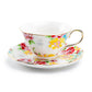 Grace Teaware Shabby Rose Fine Porcelain Tea Cup and Saucer