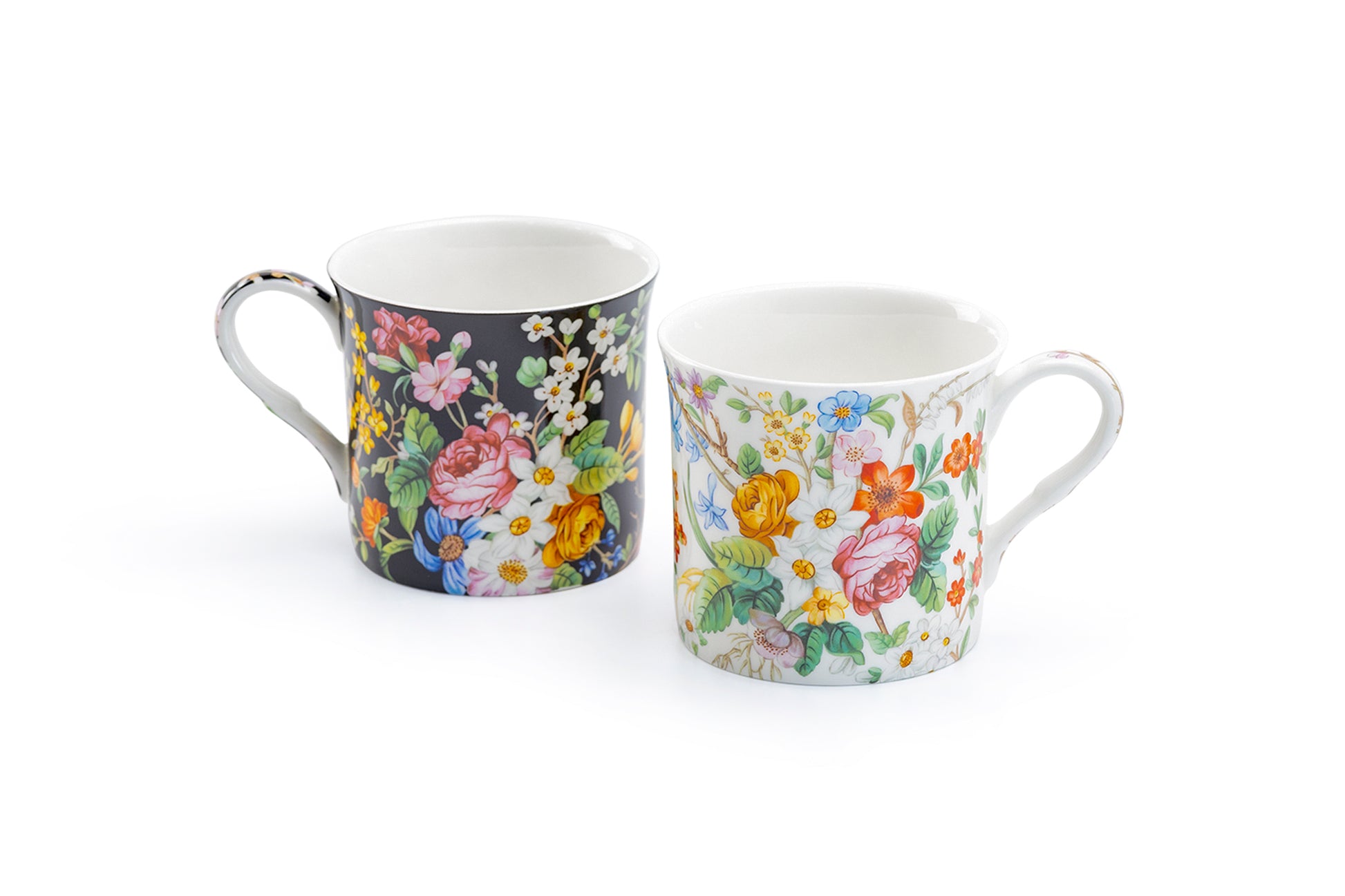 Stechcol Gracie Bone China Lismore Rose Garden Mug Set of 2