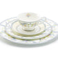 Gracie Bone China Lotus Garden Bone China cup and saucer set with Dessert / Dinner Plate