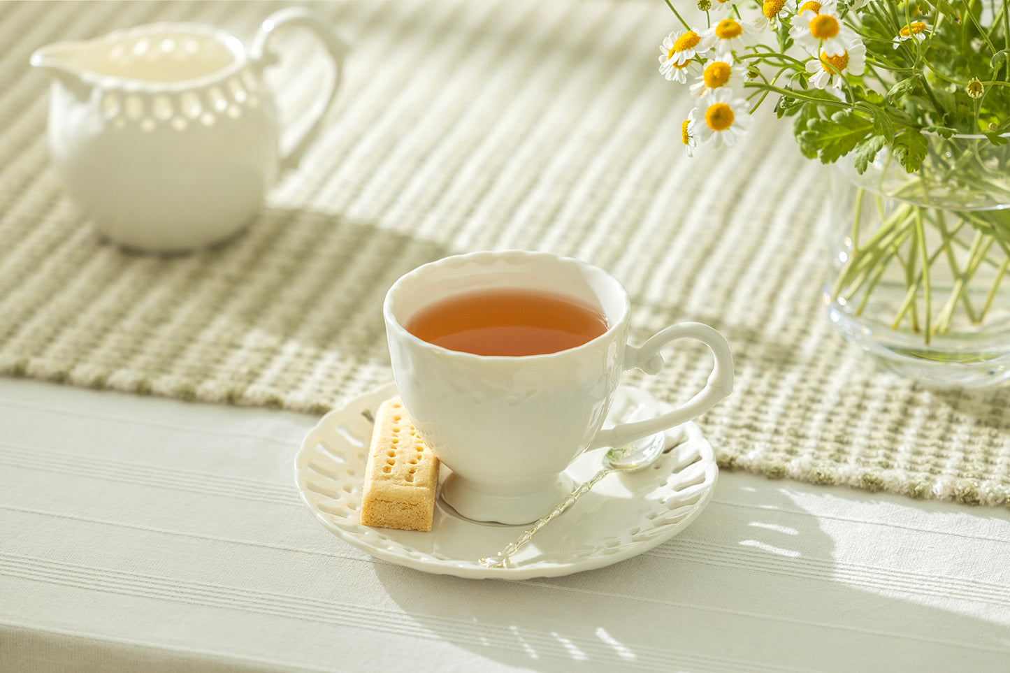 White Heirloom Fine Porcelain Tea Set