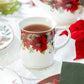 Poinsettia Pine Cone Fine Porcelain Mug