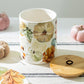 fall leaves & pumpkin lidded jar canister