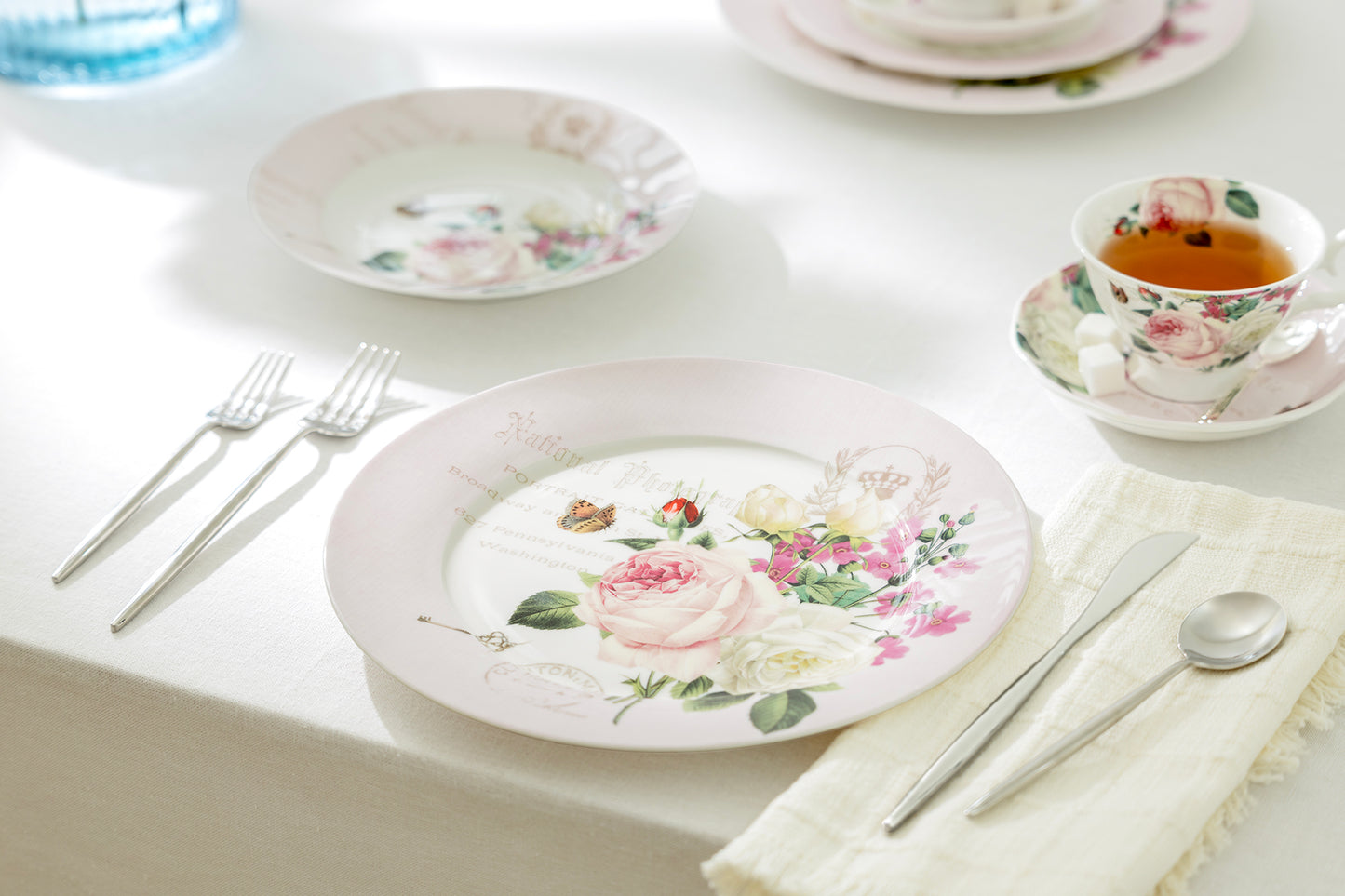 Liz's Rose Garden Bone China Dessert/Dinner Plate