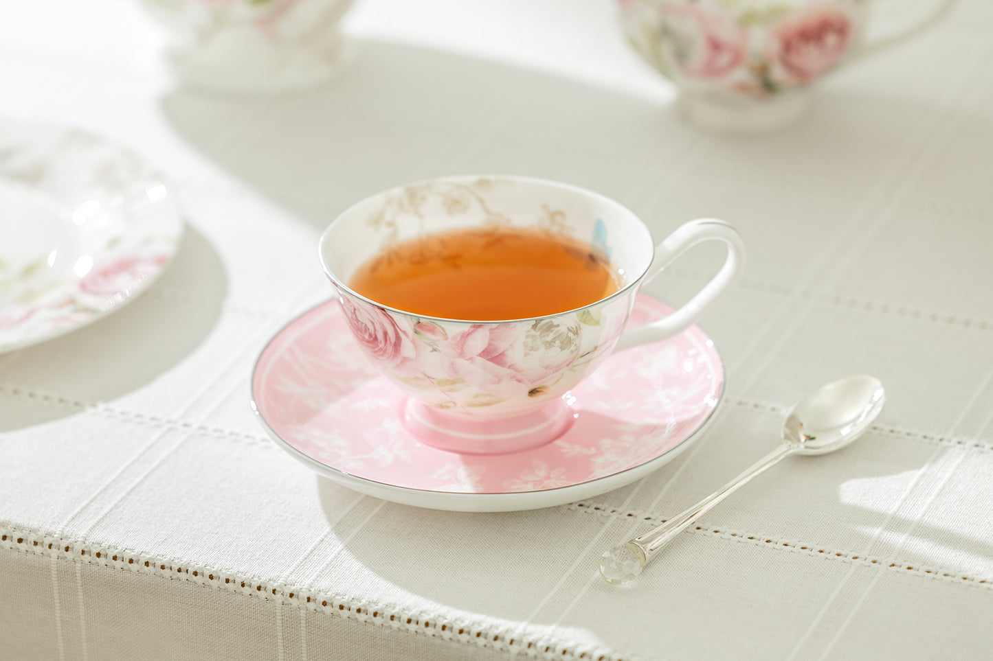 Beau Rose Bone China Tea Cup and Saucer