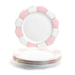 Grace Teaware Pink Gold Scallop Fine Porcelain Dinner Plate set of 4