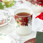 Poinsettia Pine Cone Fine Porcelain Mug