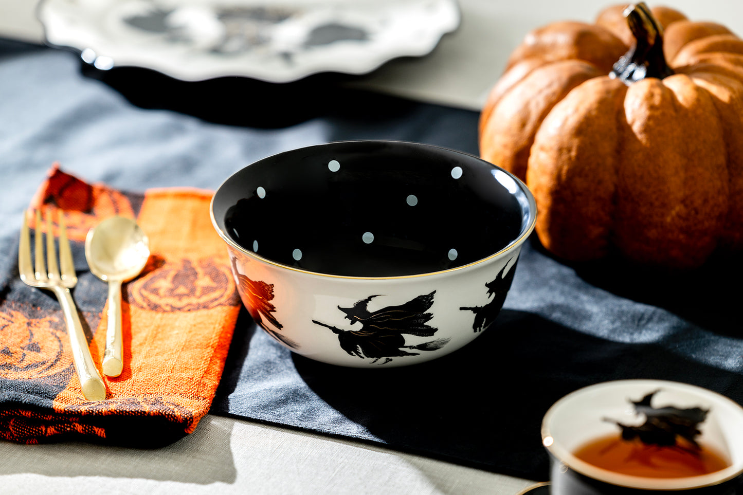 Potter's Studio Halloween Flying Witch Bowl