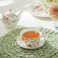 Spring Flowers with Hummingbird Fine Porcelain Tea For One Set