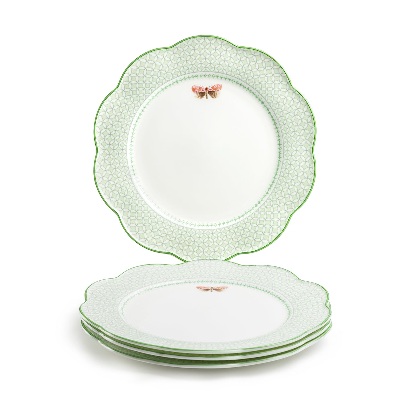 Moth & Lattice Bone China Dinner Plate