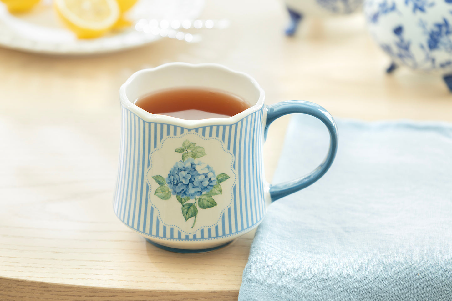 Nantucket Hydrangea Stripe Mug