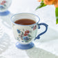 Azure Blossom Fine Porcelain Footed Mug