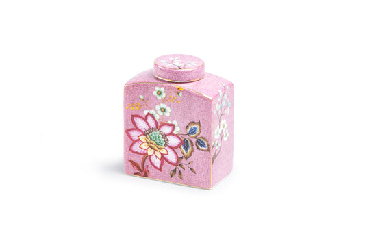 Peacock Lotus Garden Pink Fine Porcelain Jar