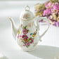 Grace Teaware Spring Flowers with Bird Fine Porcelain Children's Teapot