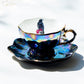 Grace Teaware crow raven with roses luster tea cup