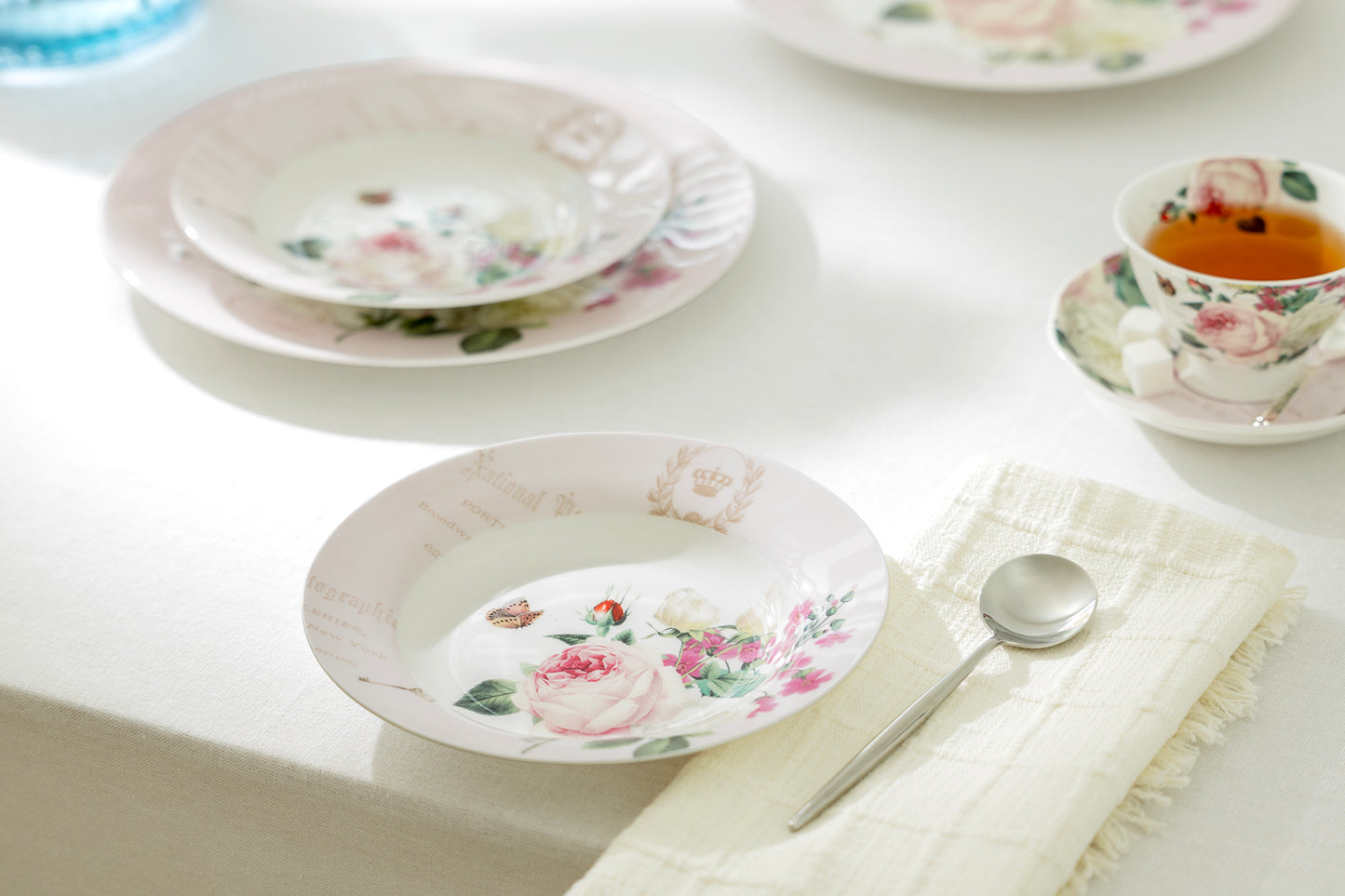 Liz's Rose Garden Bone China Soup Plate