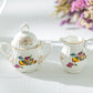 Grace Teaware Spring Flowers with Bird Fine Porcelain Sugar & Creamer Set