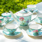 Grace Teaware Mint Flower Garden 12-piece Fine Porcelain Tea Set