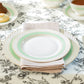 Mint Green Stripe with Gold Dots Fine Porcelain Dessert/Dinner Plate