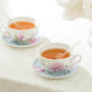 Stechcol Gracie China Peony and Magnolia Fine Porcelain Cup and Saucer set of 2