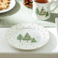 Grace Teaware 8" Christmas Pine Trees Fine Porcelain Salad / Dessert Plate