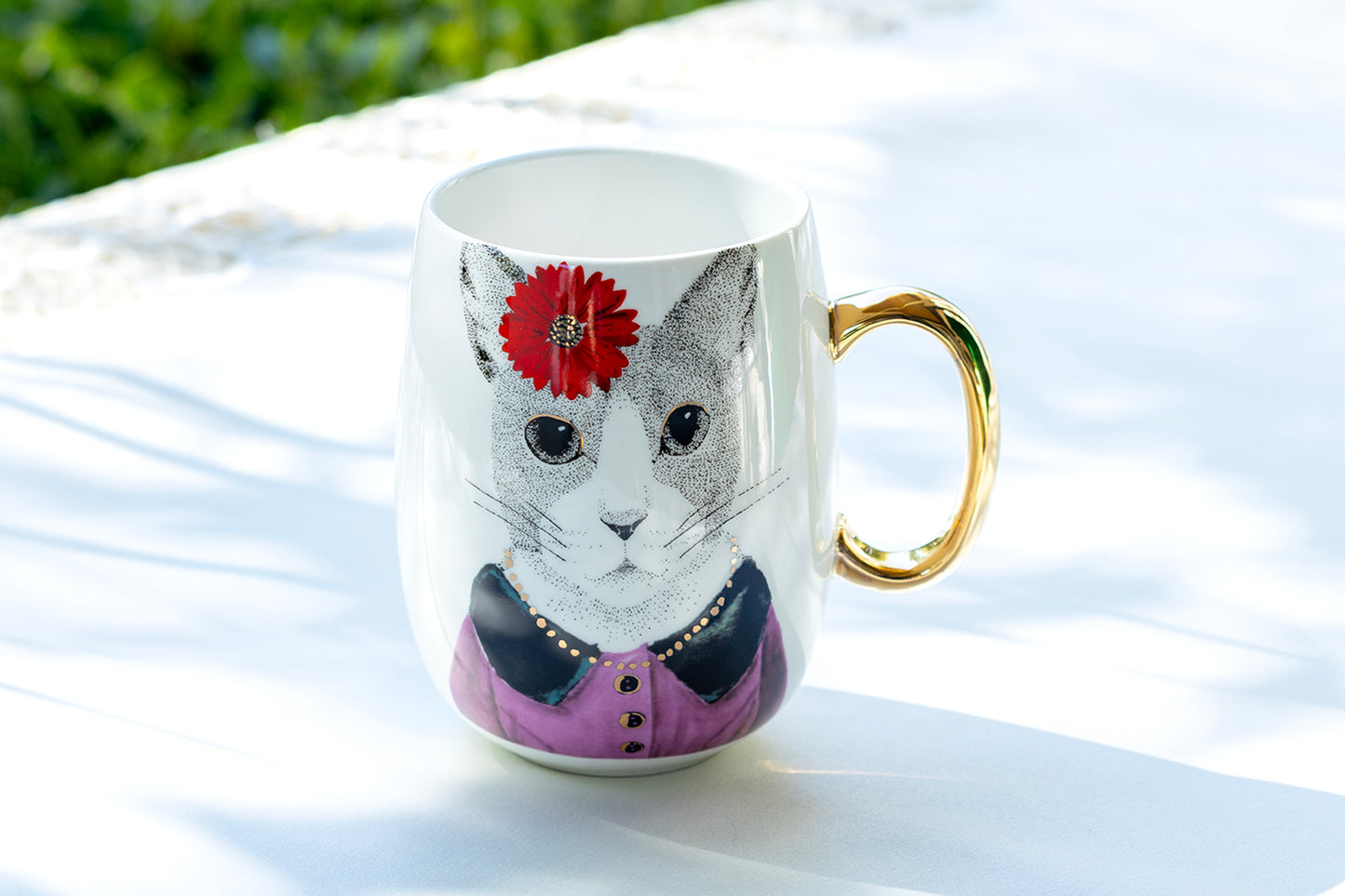Hipster Cat Large Coffee Mug