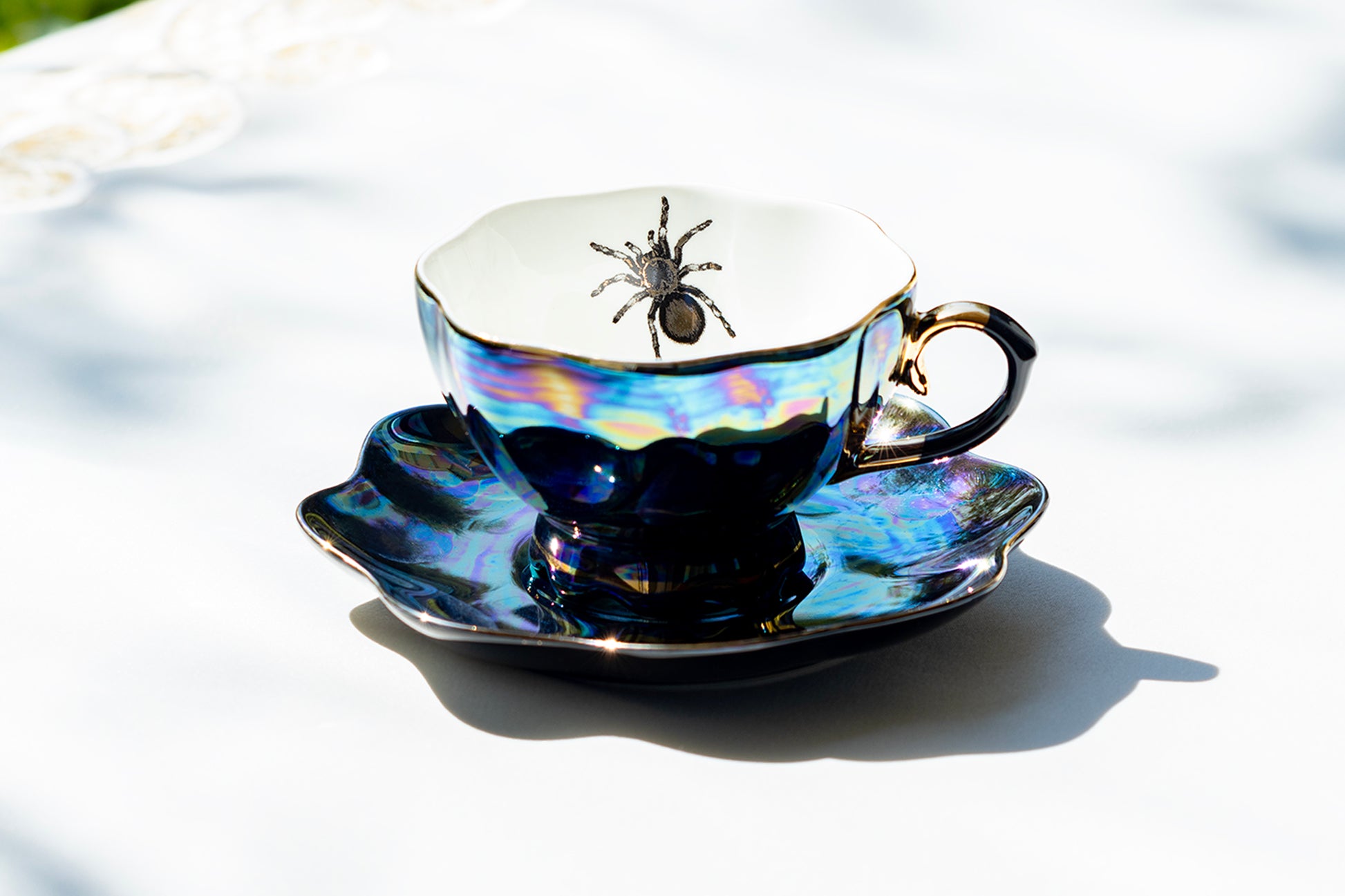 Grace Teaware gold spider luster tea cup