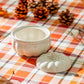 White Pumpkin Figural Reactive Glaze Bowl with Lid