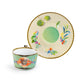 Summer Savanna Leopard Fine Porcelain 3oz Demitasse Cup and Saucer Set of 2 with Gift Box