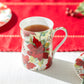 Stechcol Gracie Bone China Holiday Christmas Poinsettia Bone China Mug