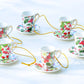 Christmas tree tea cup ornaments