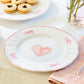 8.5" Pink Ribbon Heart Scallop Dessert/Salad Plate