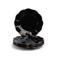 Black Gold Scallop Fine Porcelain Dessert/Salad Plate