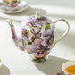 Purple Gold Pansy Bone China 9-Piece Tea Set